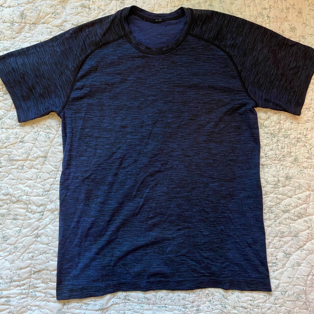 Blue Lululemon men’s activewear shirt
